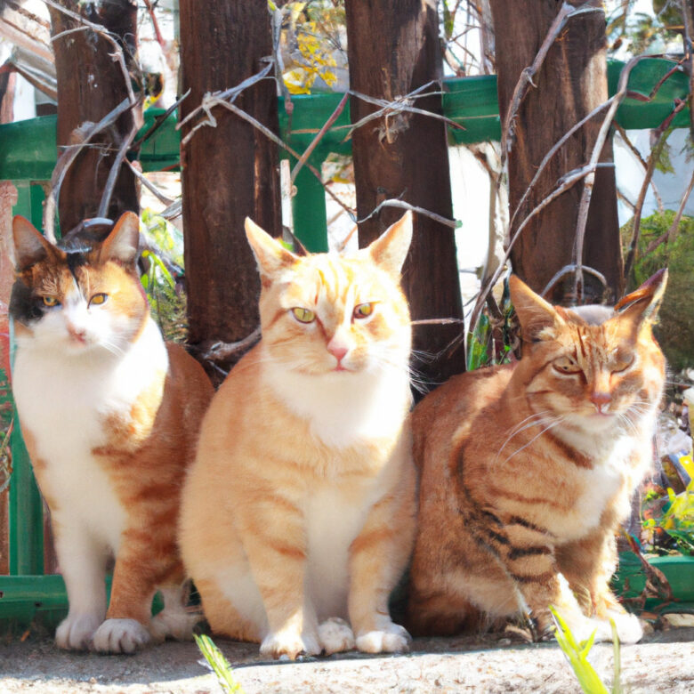 猫の3兄弟の画像